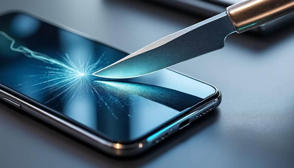 le verre gorilla glass offre une protection optimale contre les rayures profondes, garantissant la durabilité et la clarté de l'écran de votre téléphone.