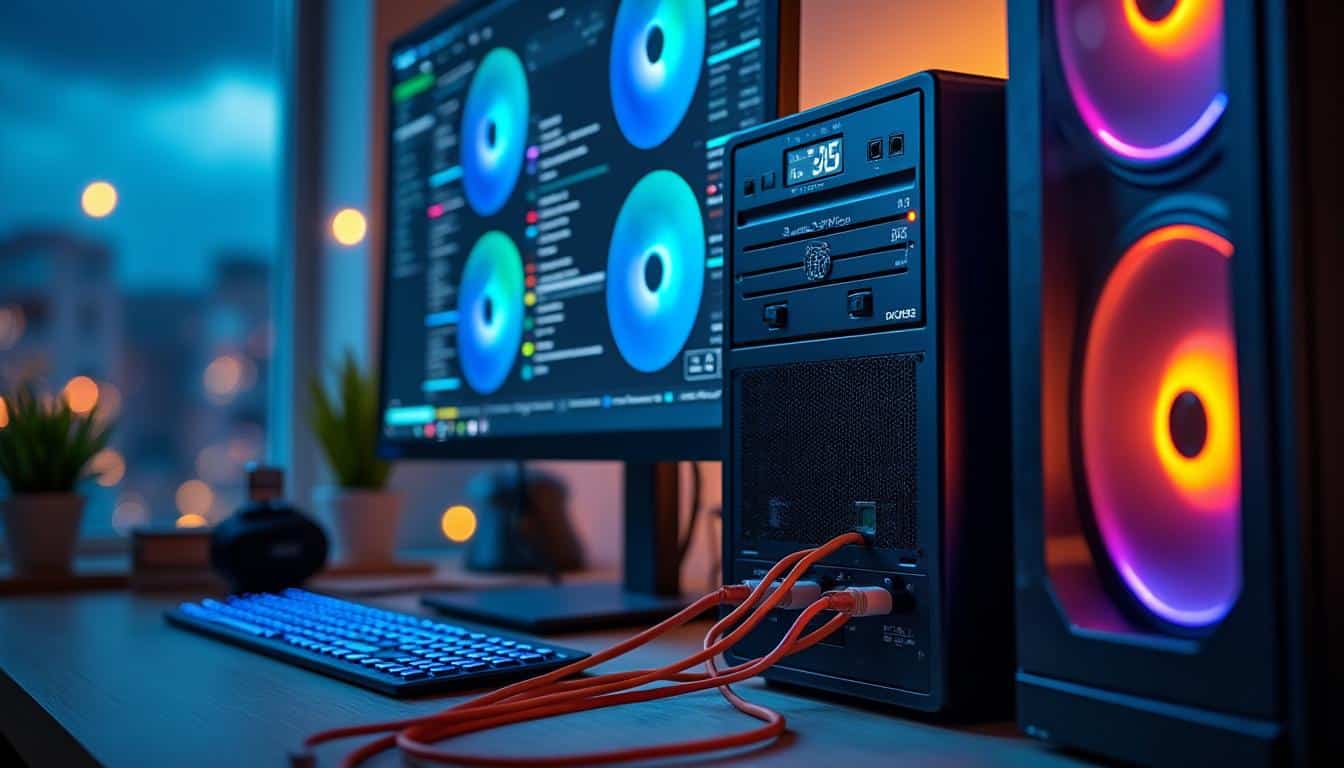 l'onduleur de tension protège votre ordinateur en assurant une alimentation continue et fiable lors des coupures de courant, évitant ainsi pertes de données et dommages matériels.