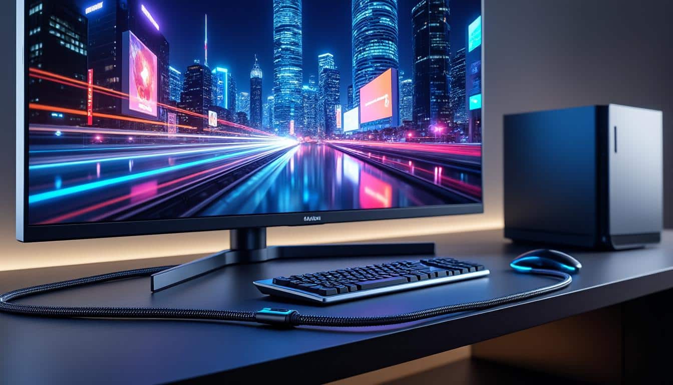 découvrez comment le câble displayport permet la transmission de flux vidéo en ultra haute définition 8k sur ordinateur, garantissant une qualité d'image exceptionnelle pour un usage professionnel et gaming.