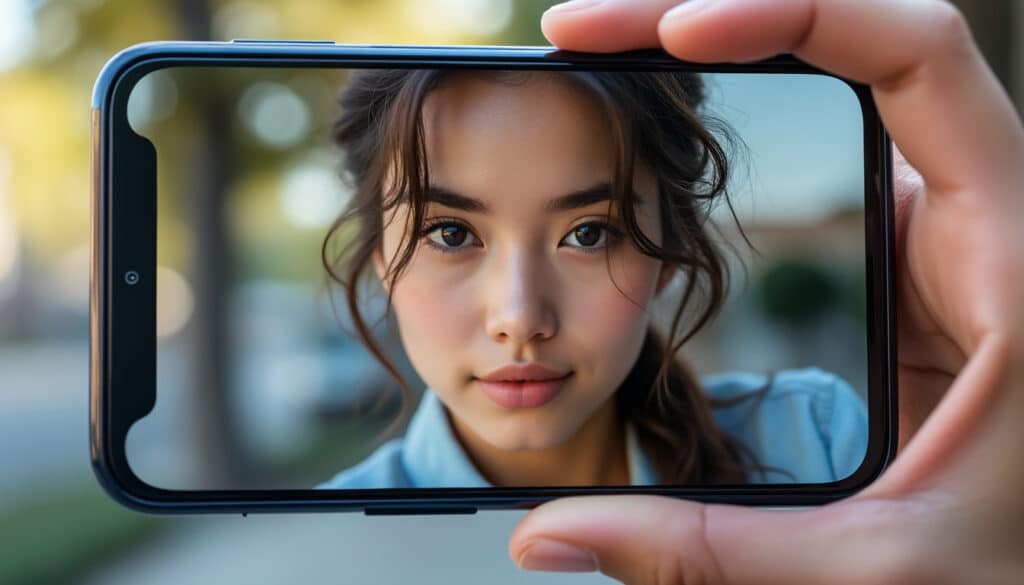découvrez la caméra selfie avec autofocus intégré pour des portraits nets et précis directement sur votre téléphone.