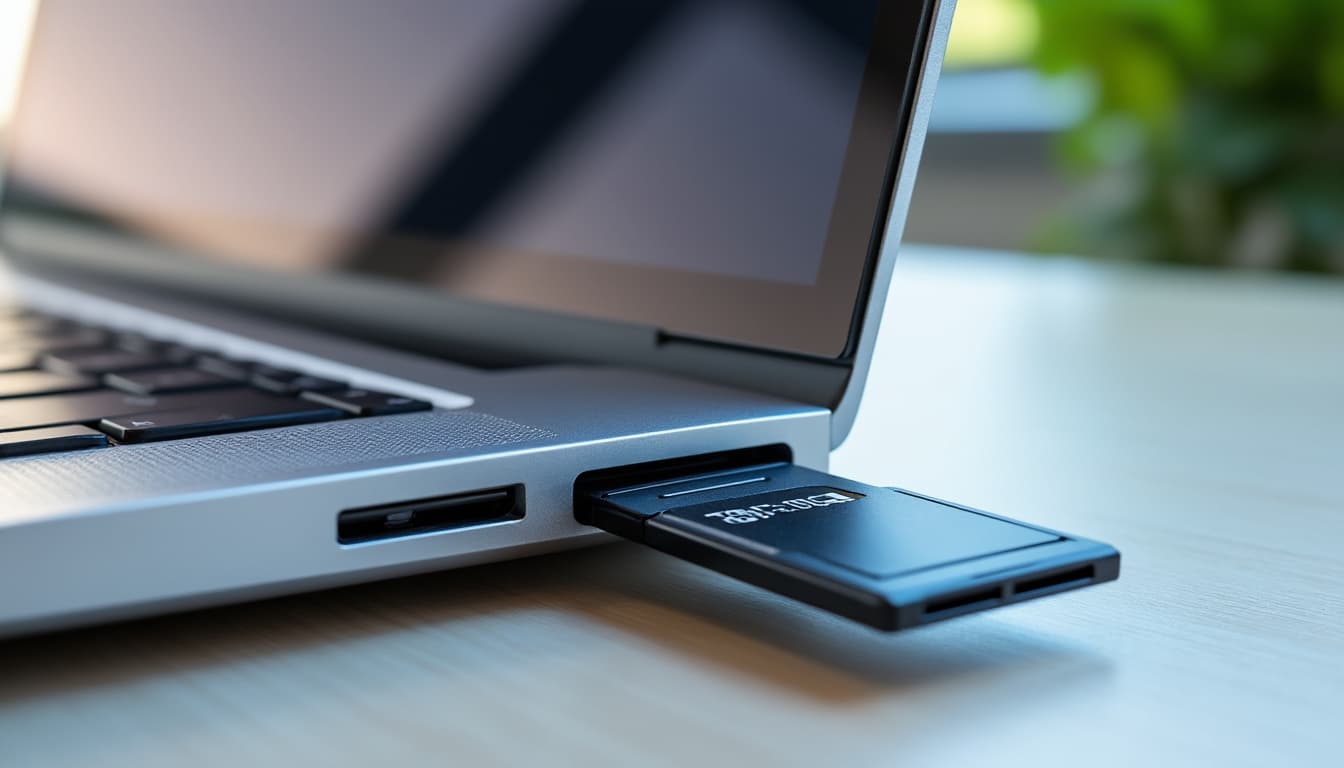 le lecteur de carte sd simplifie le transfert rapide et sécurisé de vos photos vers votre ordinateur, pour un accès facile et un stockage efficace.