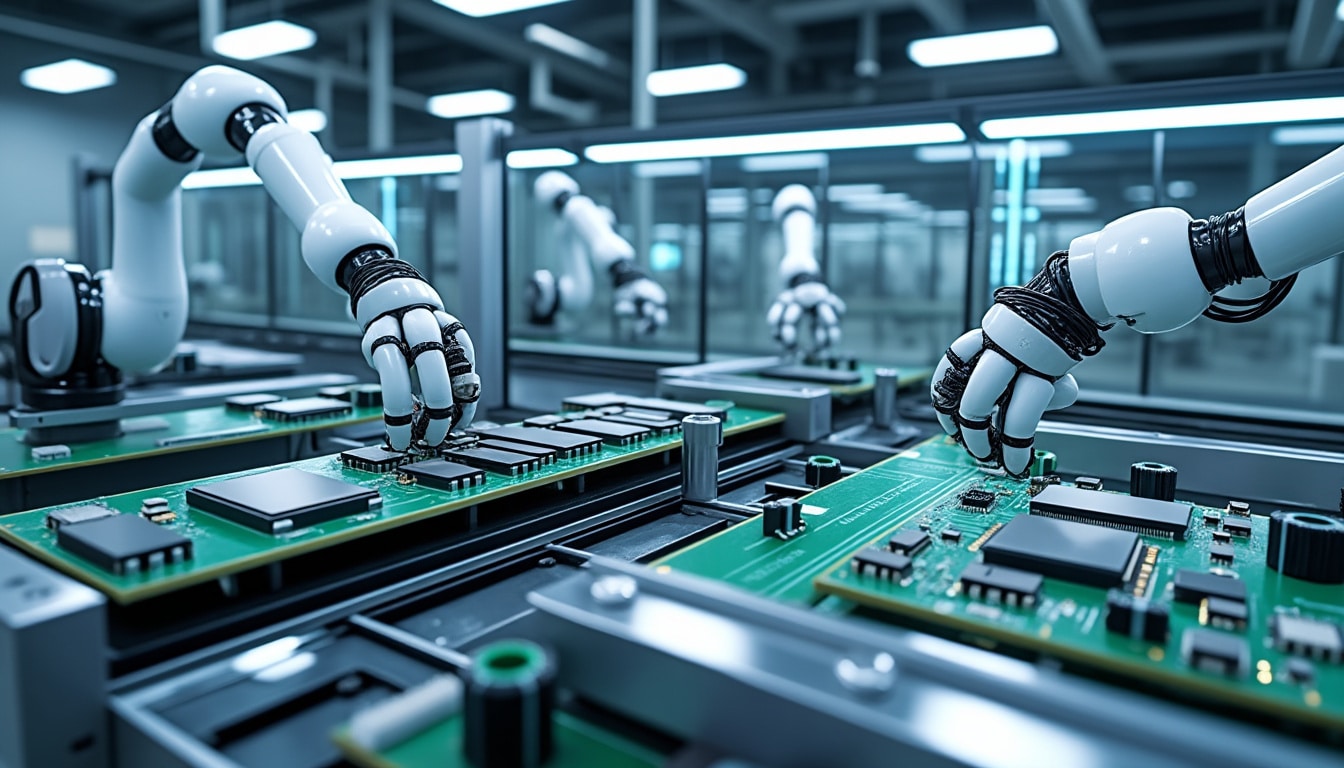 découvrez comment la robotique révolutionne et automatise les lignes de production dans l'industrie high-tech pour une efficacité et une précision accrues.