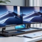 découvrez notre station d'accueil qui permet de connecter facilement deux moniteurs à votre ordinateur portable pour améliorer votre productivité et votre confort de travail.